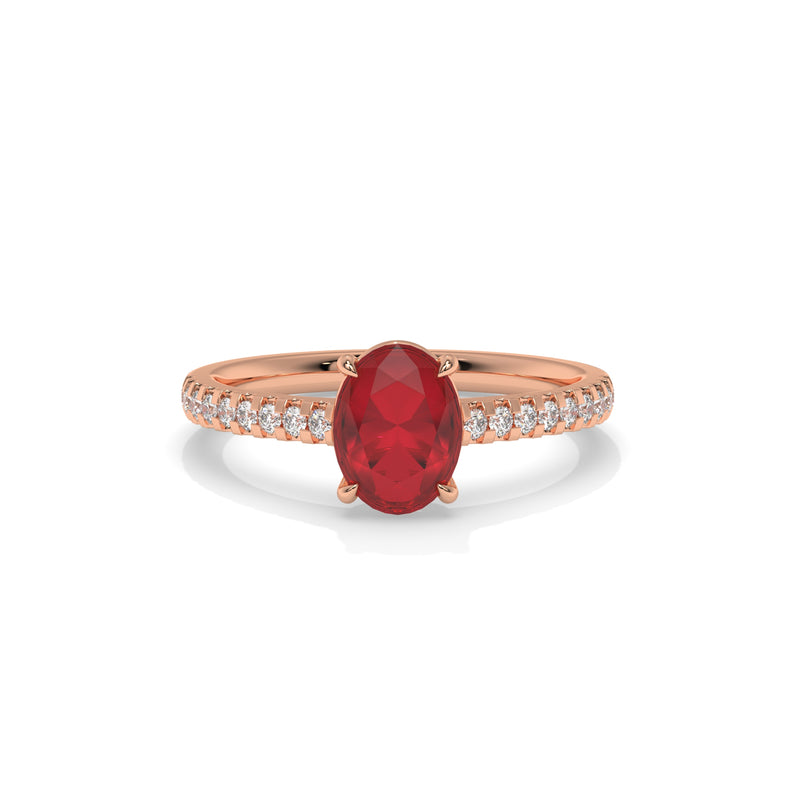 14K Rose Gold - Ruby