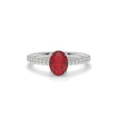 14K White Gold - Ruby