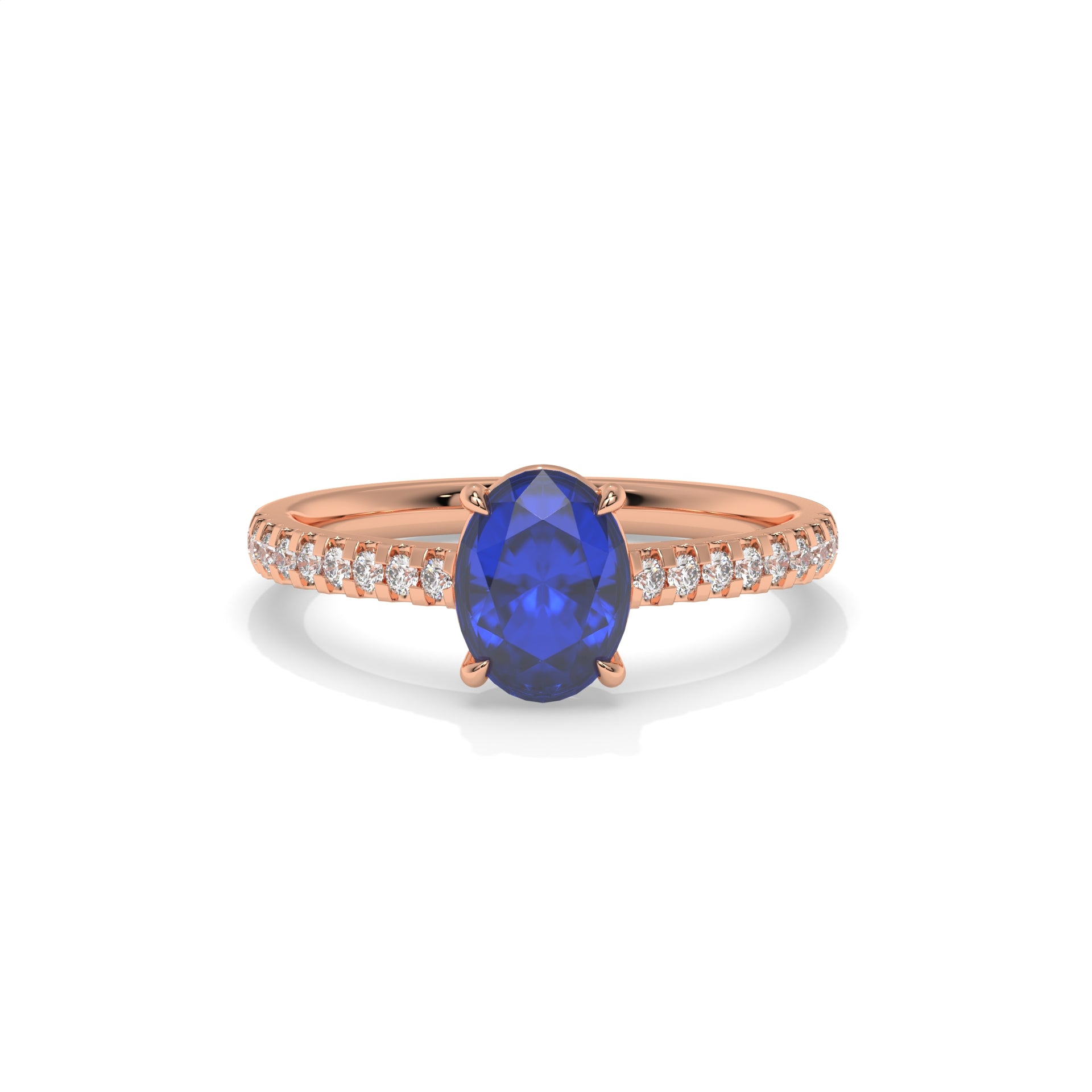 14K Rose Gold - Sapphire