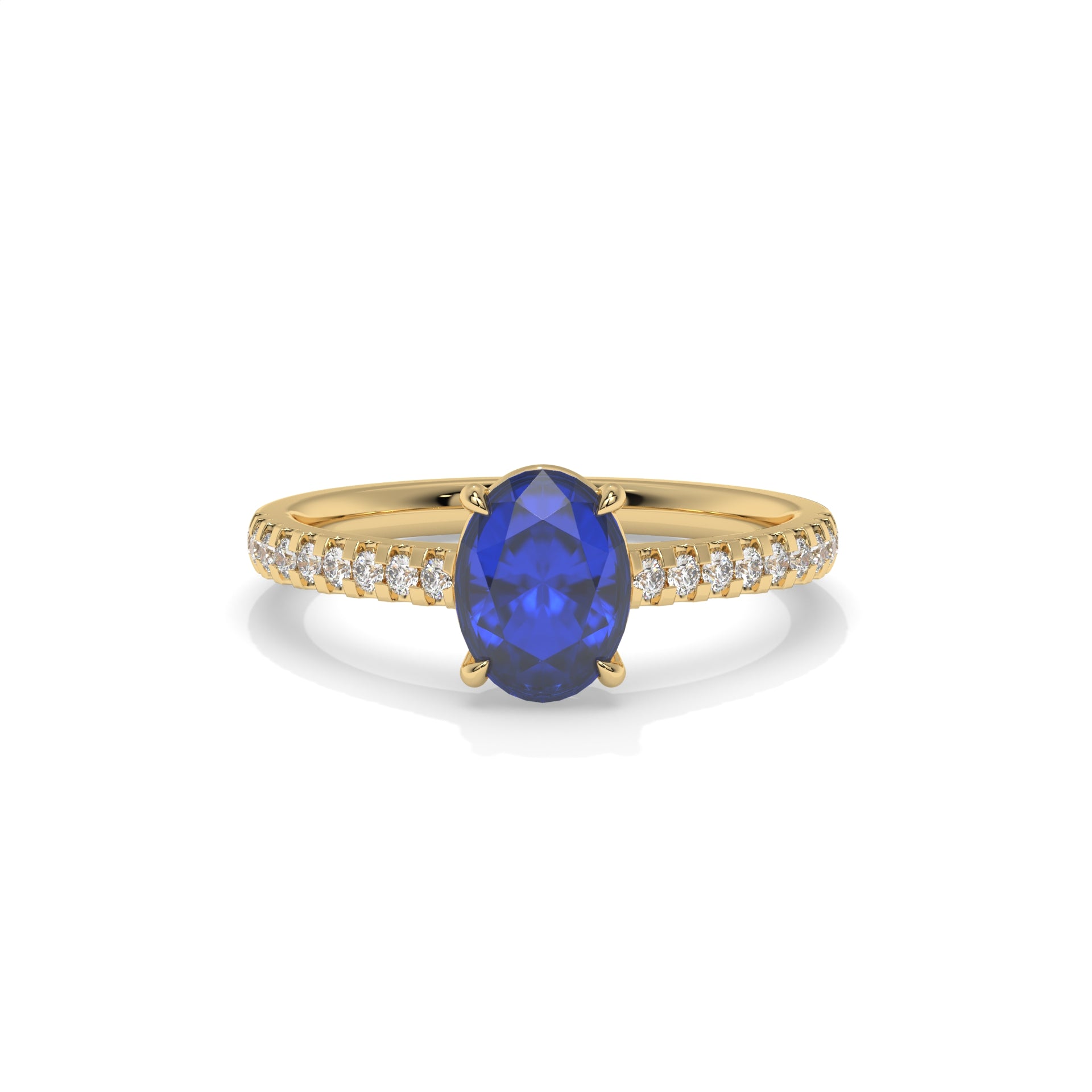14K Yellow Gold - Sapphire