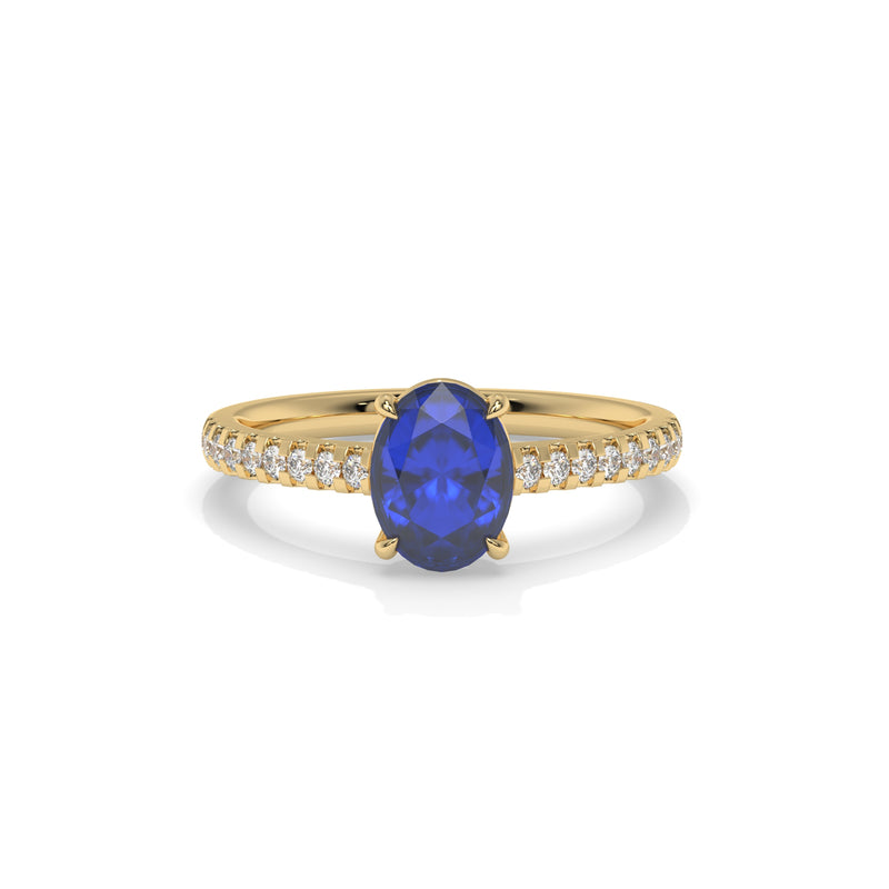 14K Yellow Gold - Sapphire