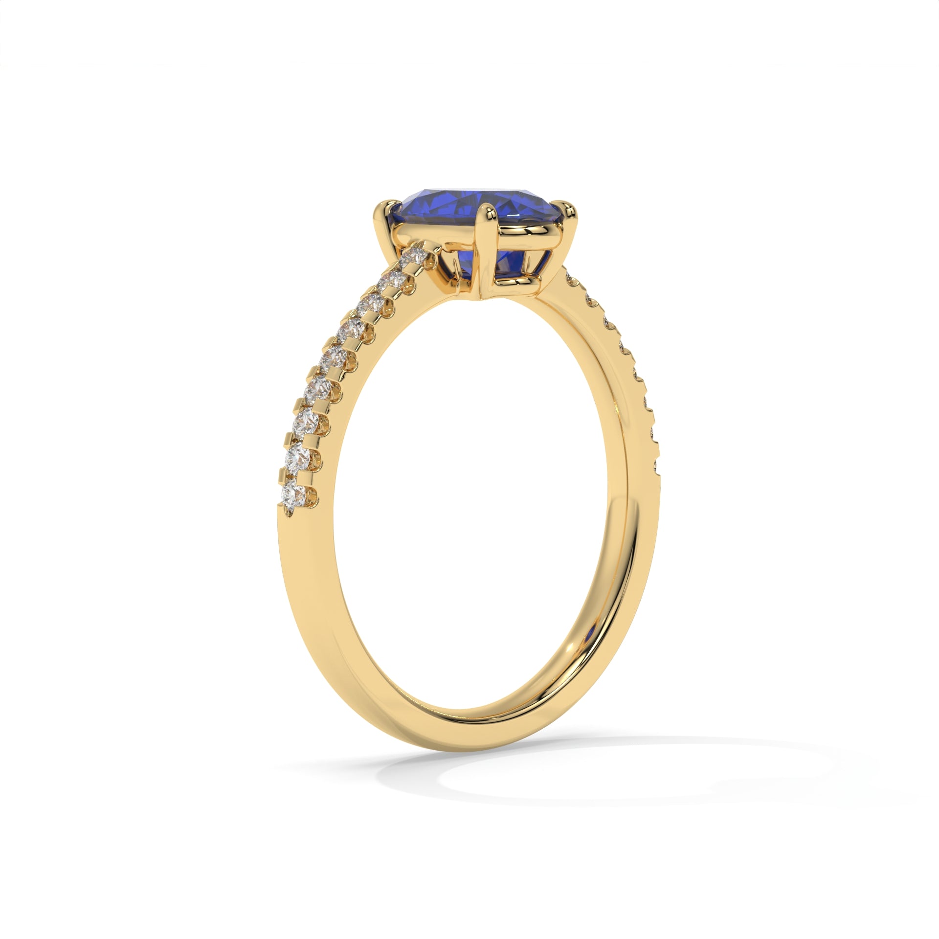 14K Yellow Gold - Sapphire