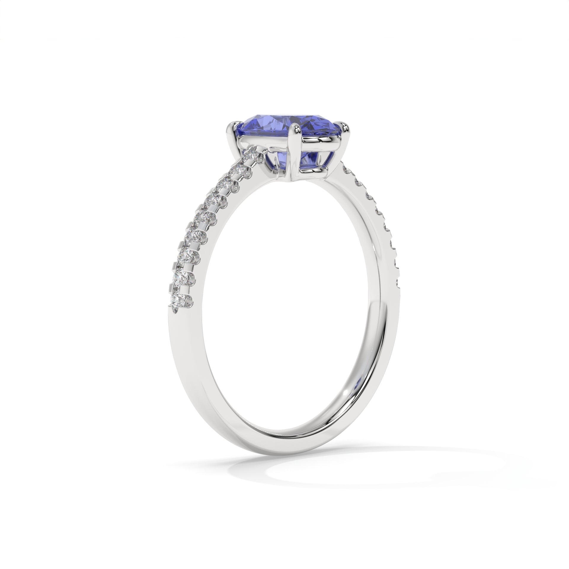 14K White Gold - Tanzanite
