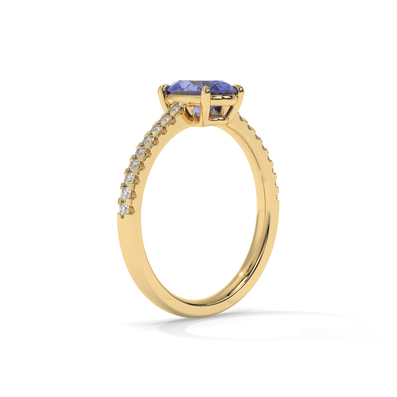 14K Yellow Gold - Tanzanite