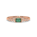 14K Rose Gold - Emerald
