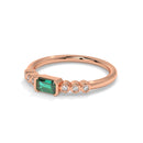14K Rose Gold - Emerald