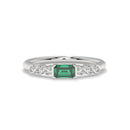 14K White Gold - Emerald