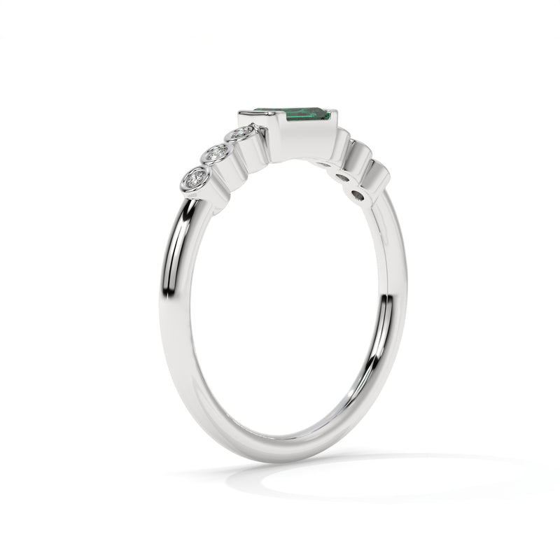 14K White Gold - Emerald