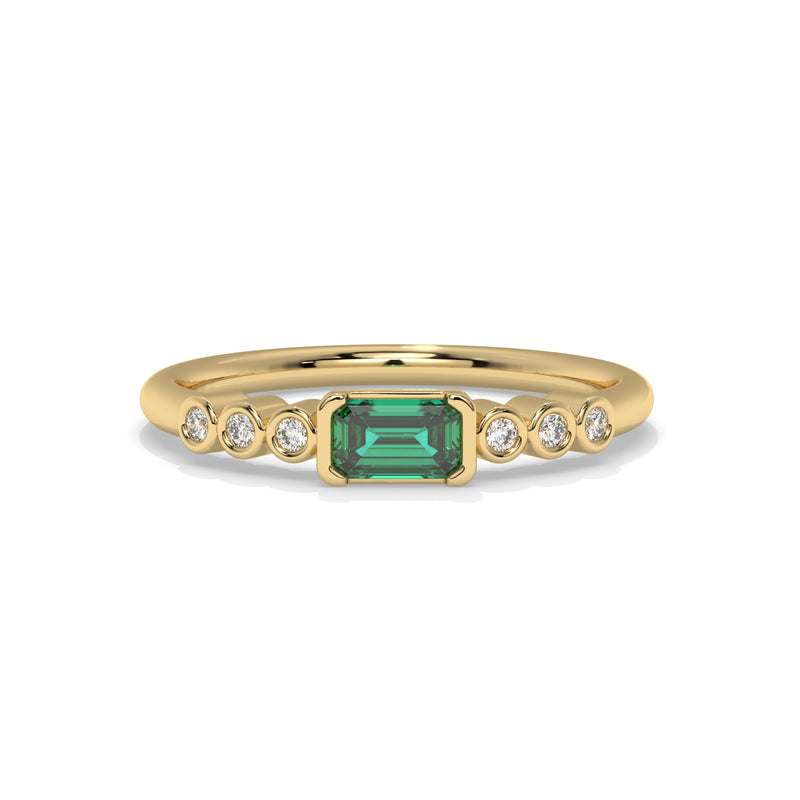 14K Yellow Gold - Emerald