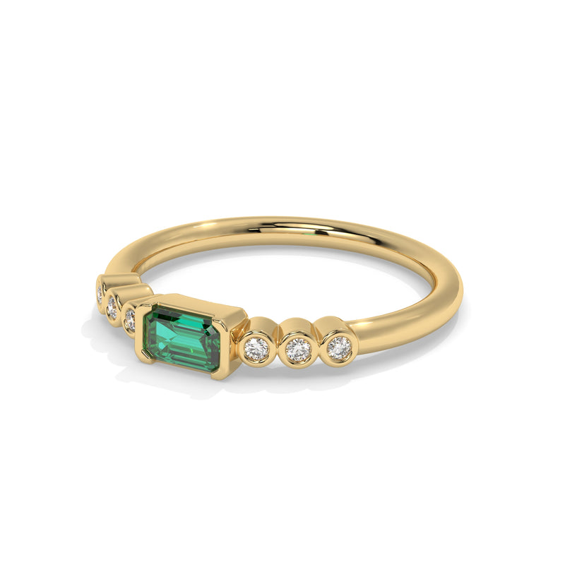 14K Yellow Gold - Emerald