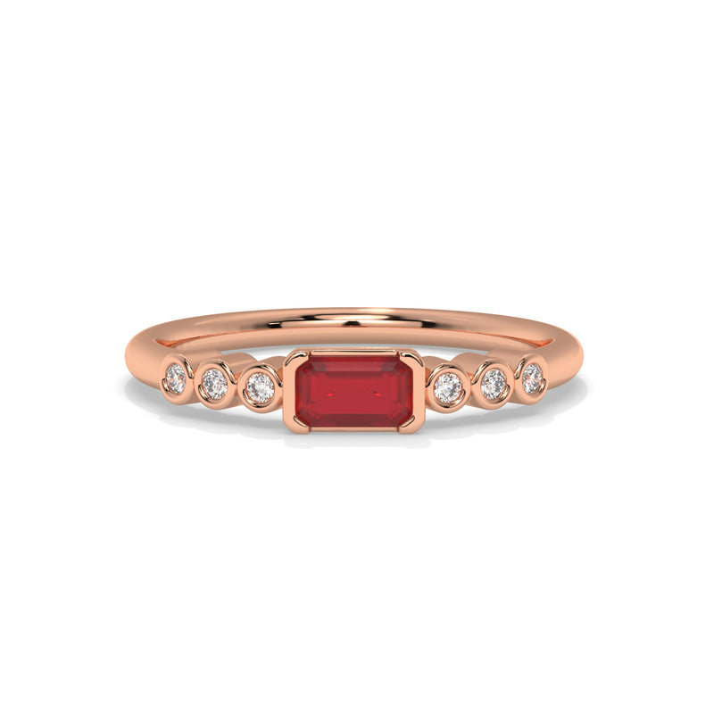 14K Rose Gold - Ruby
