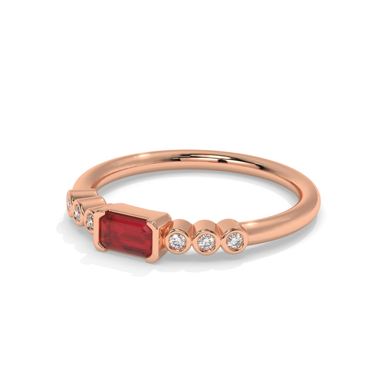 14K Rose Gold - Ruby