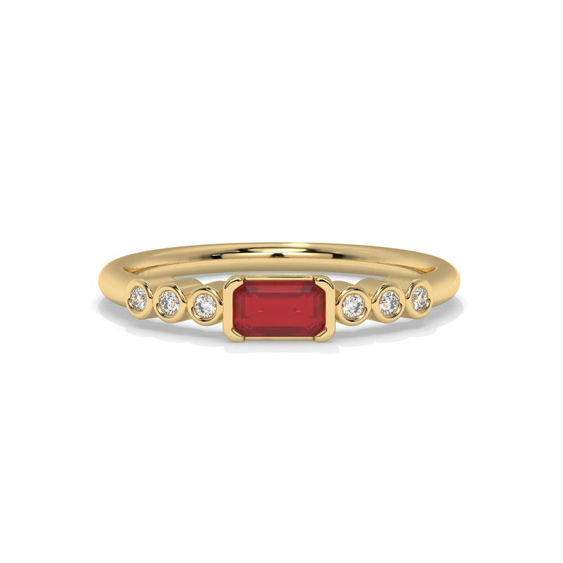 14K Yellow Gold - Ruby