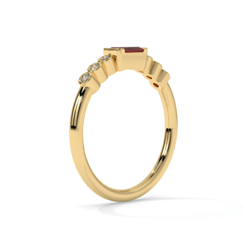 14K Yellow Gold - Ruby
