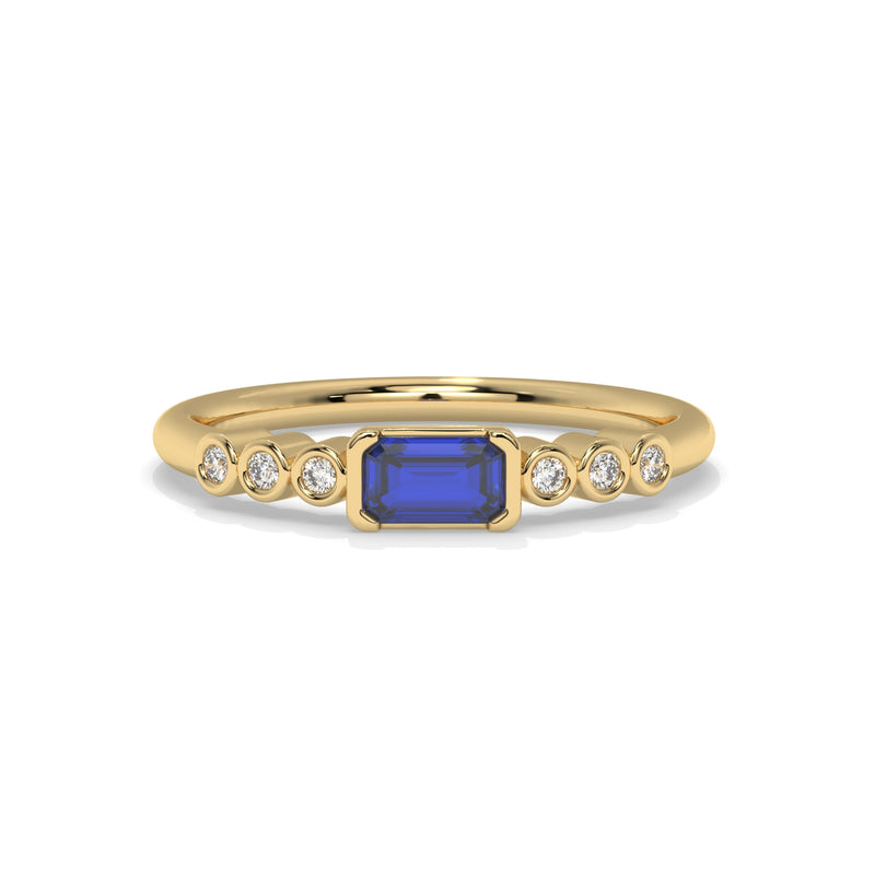 14K Yellow Gold - Sapphire