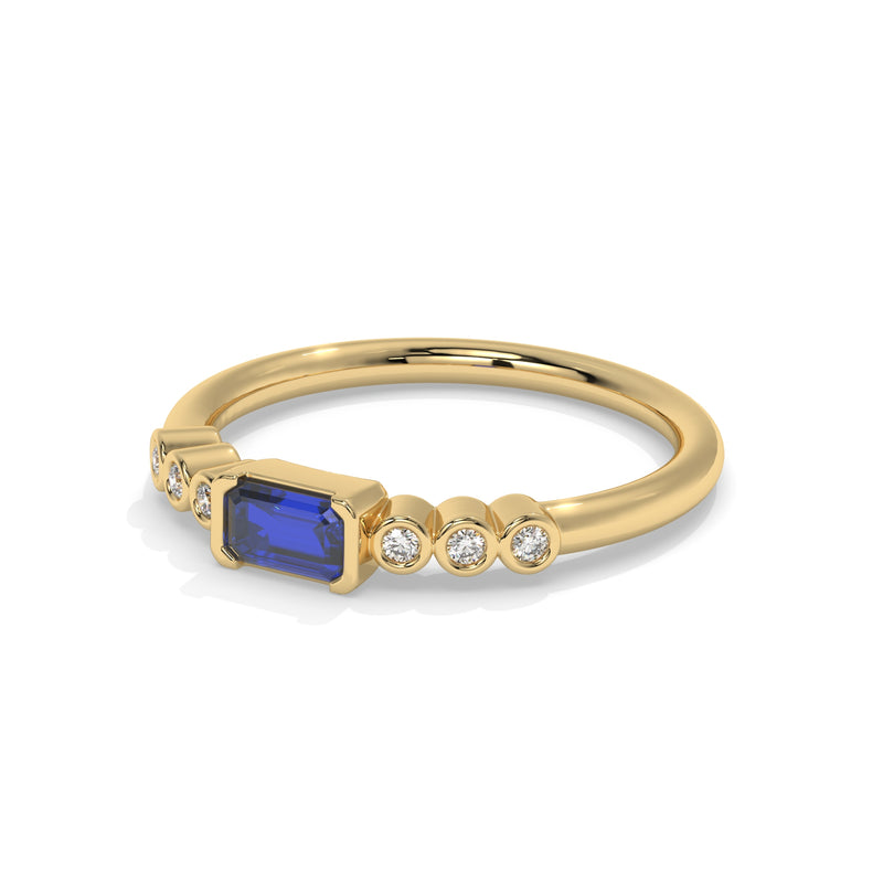 14K Yellow Gold - Sapphire