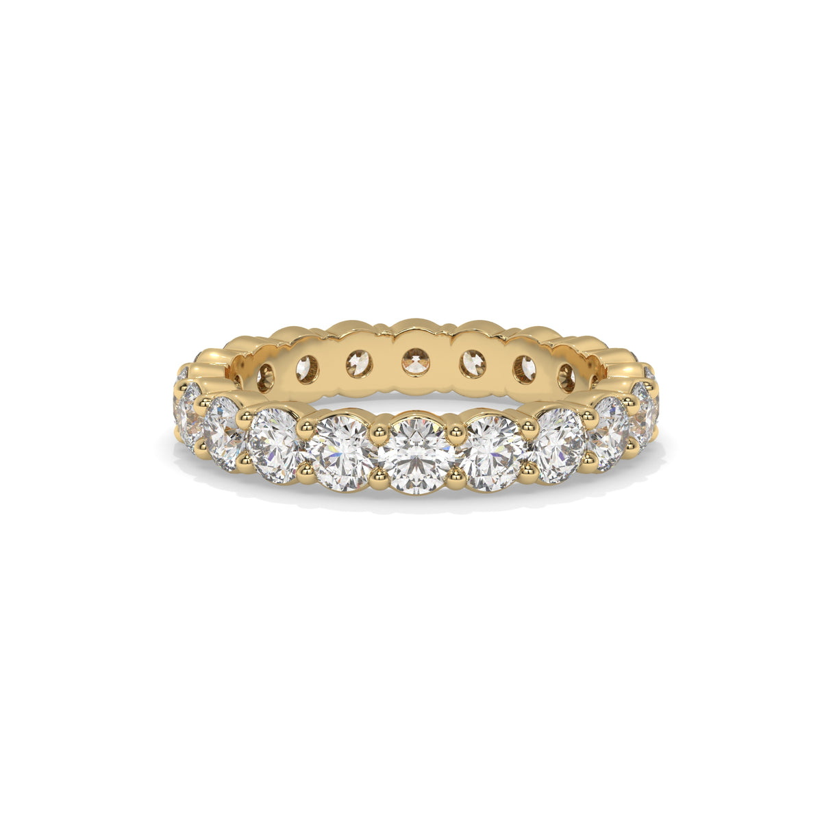 Alternate Shared Prong Lab Diamond Eternity Band – Milano