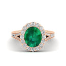 14K Rose Gold - Emerald