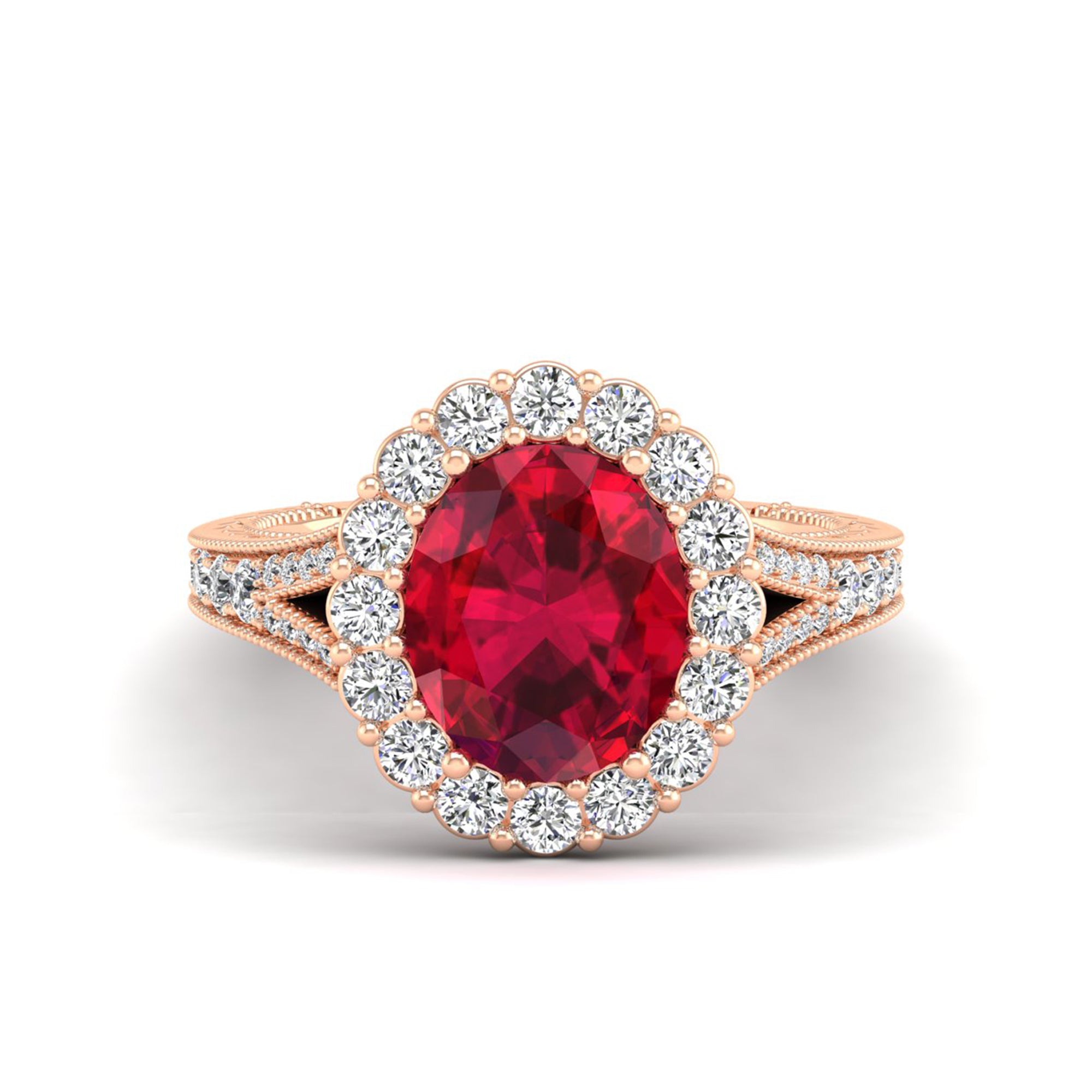 14K Rose Gold - Ruby