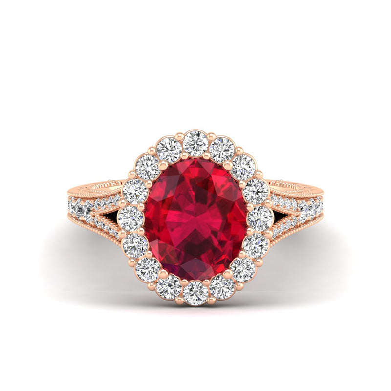 14K Rose Gold - Ruby
