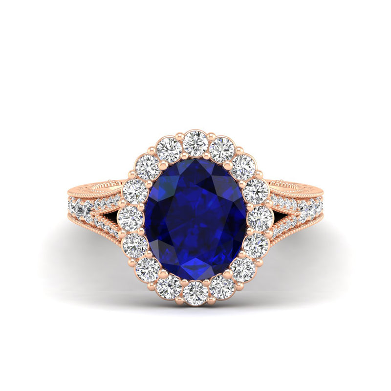 14K Rose Gold - Sapphire