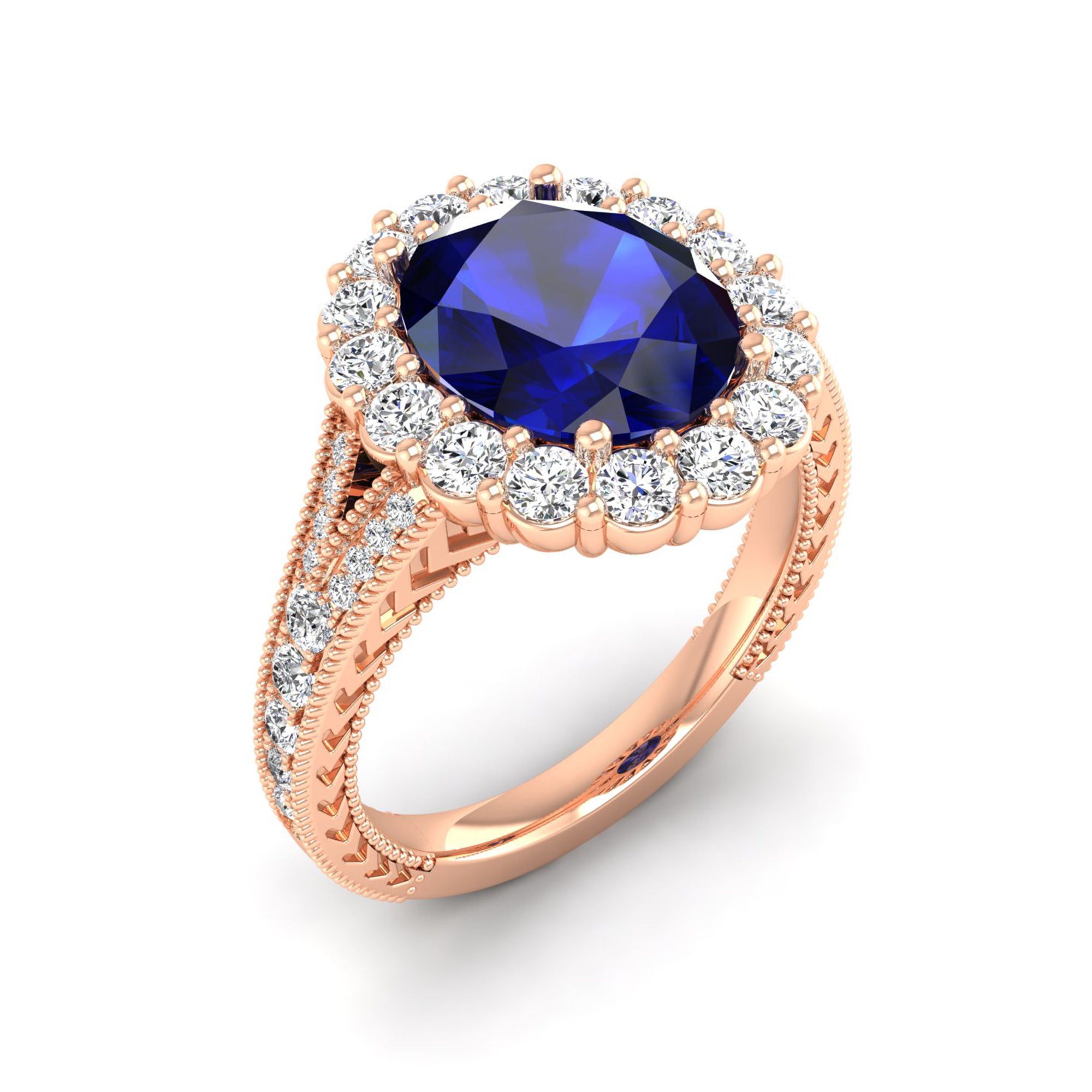 14K Rose Gold - Sapphire