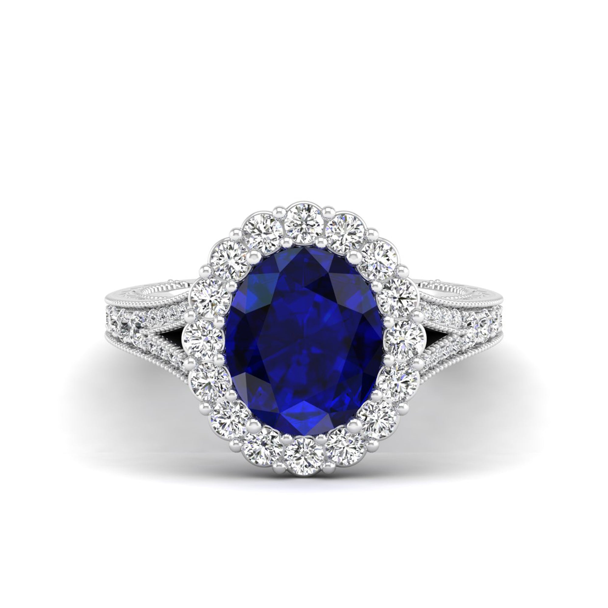 14K White Gold - Sapphire