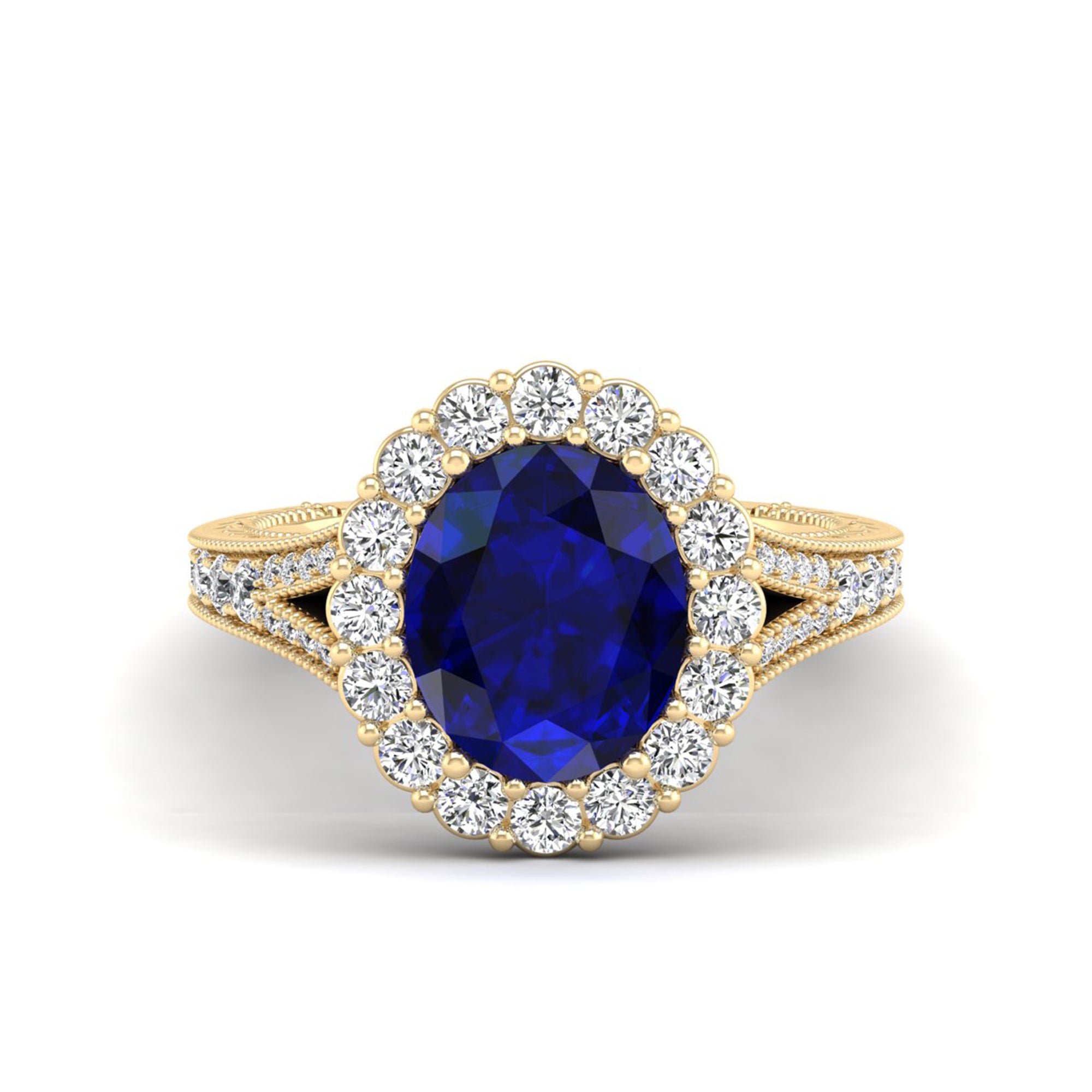 14K Yellow Gold - Sapphire