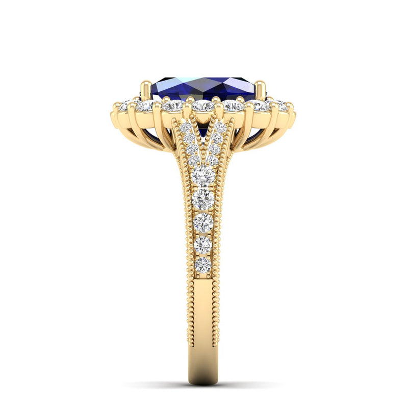 14K Yellow Gold - Sapphire