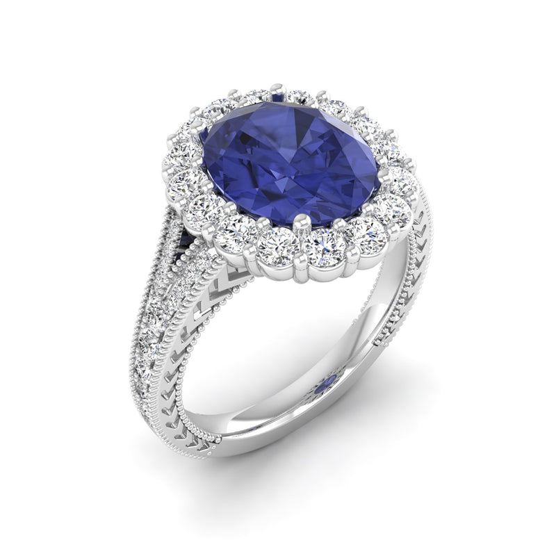 14K White Gold - Tanzanite