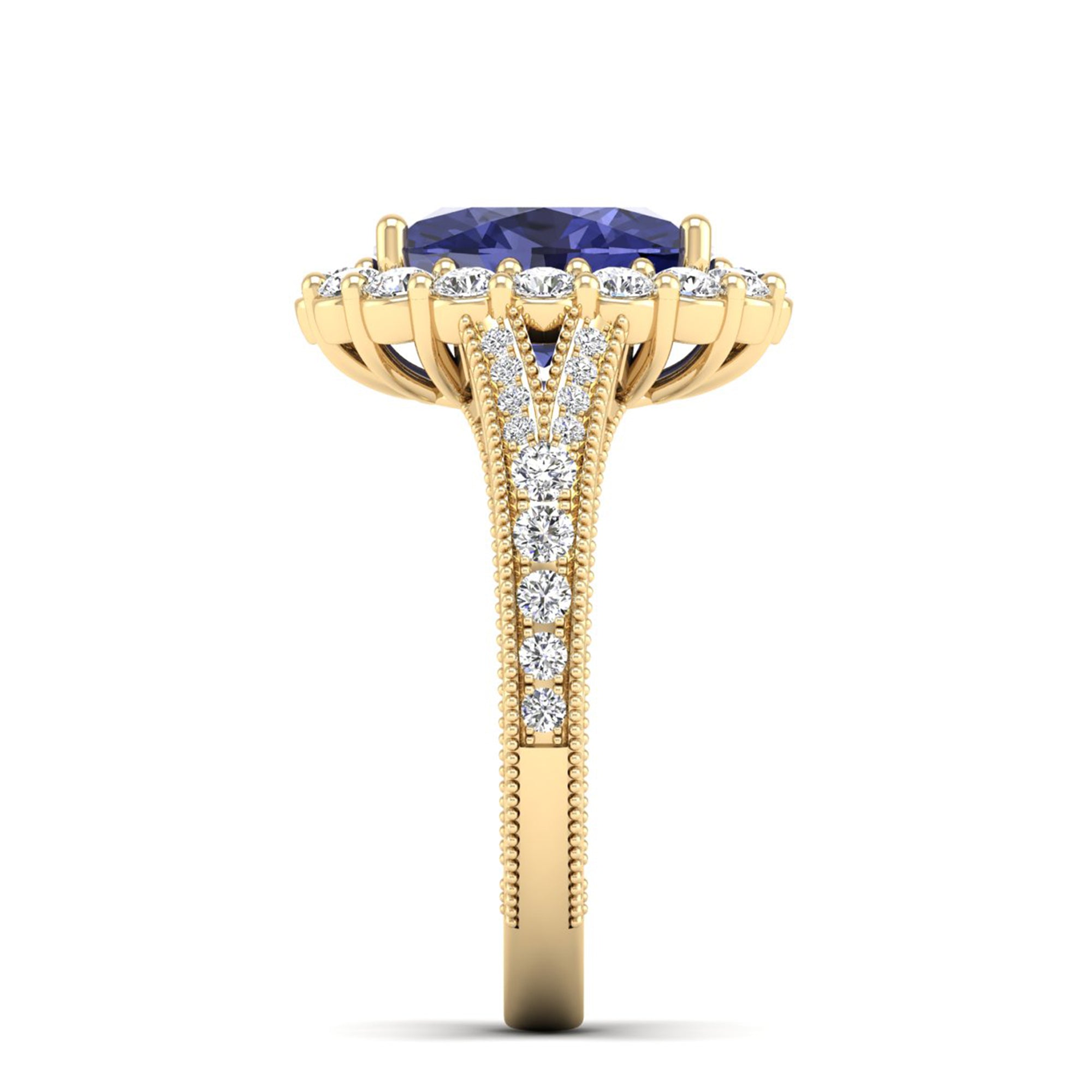 14K Yellow Gold - Tanzanite