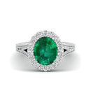 14K White Gold - Emerald