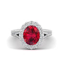 14K White Gold - Ruby