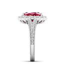 14K White Gold - Ruby