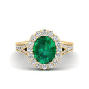 14K Yellow Gold - Emerald