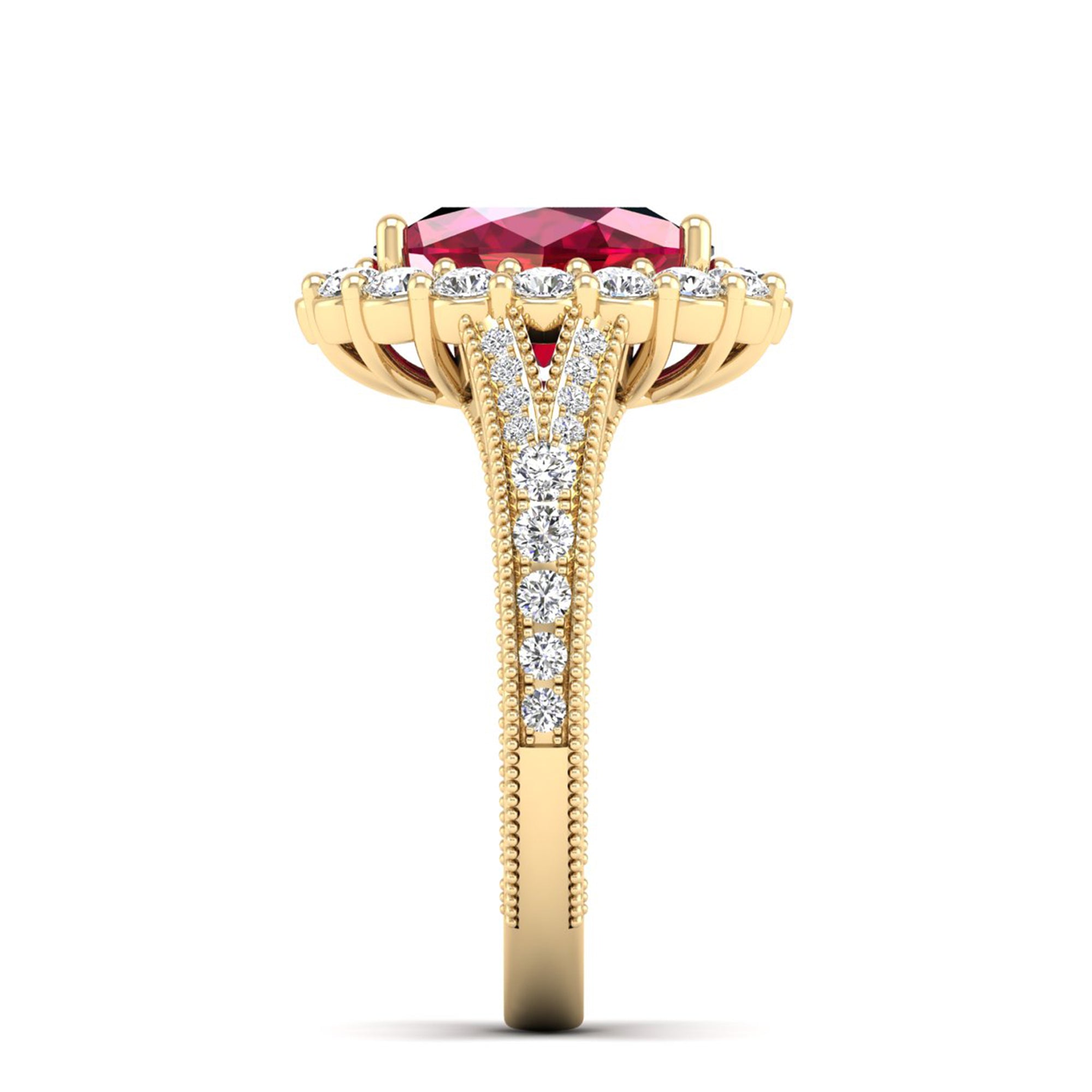 14K Yellow Gold - Ruby