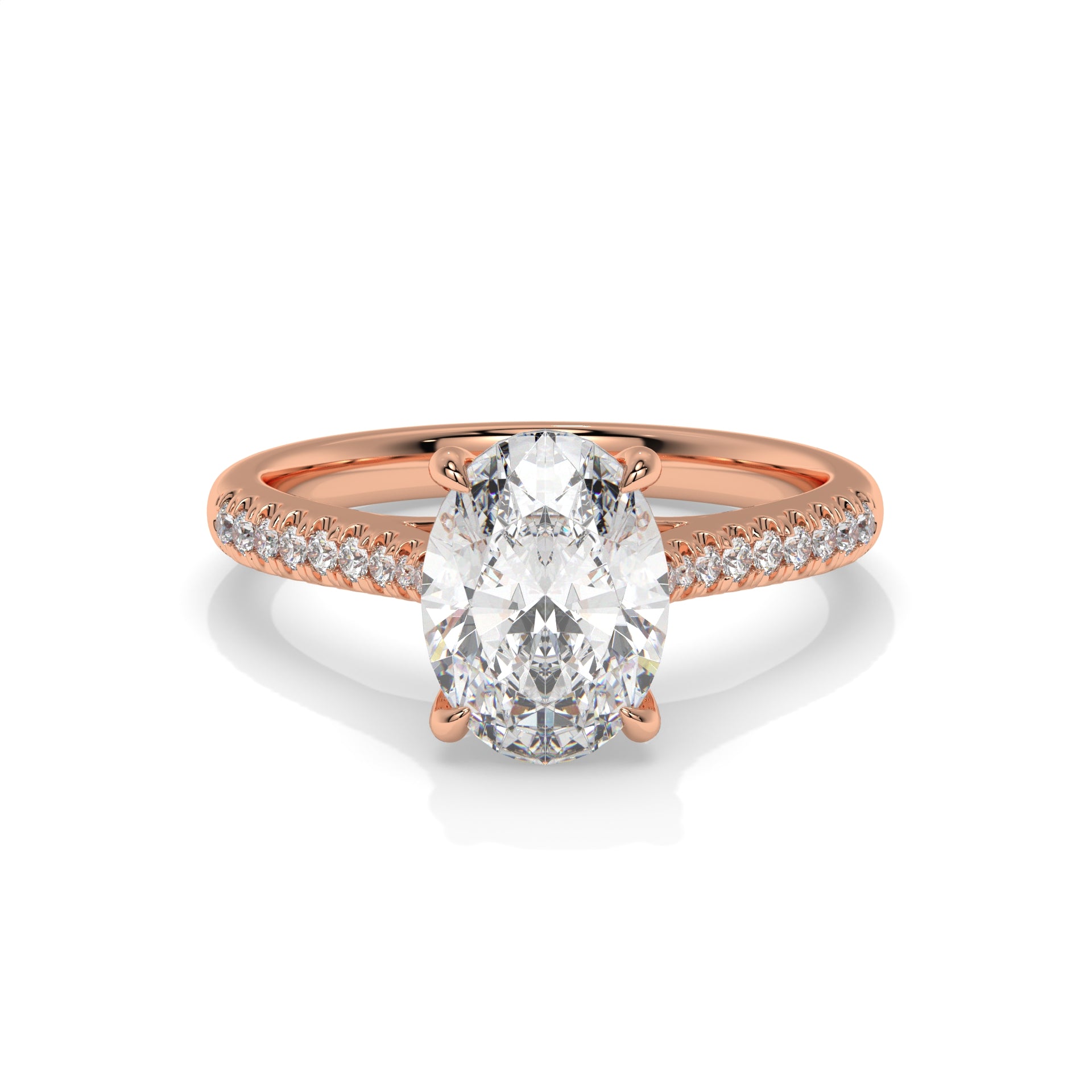 14K Rose Gold - Oval