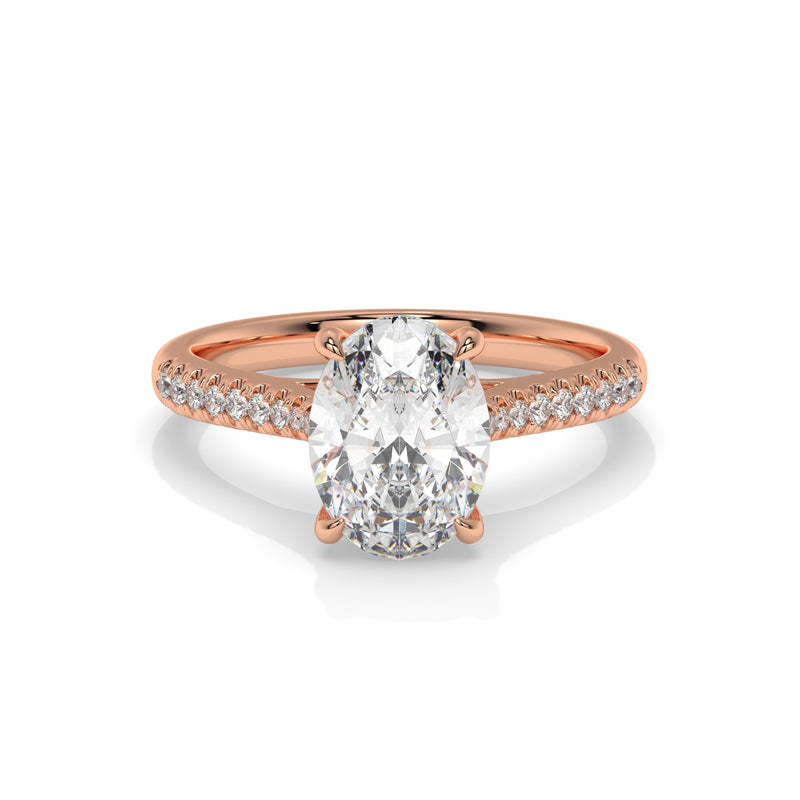 14K Rose Gold - Oval