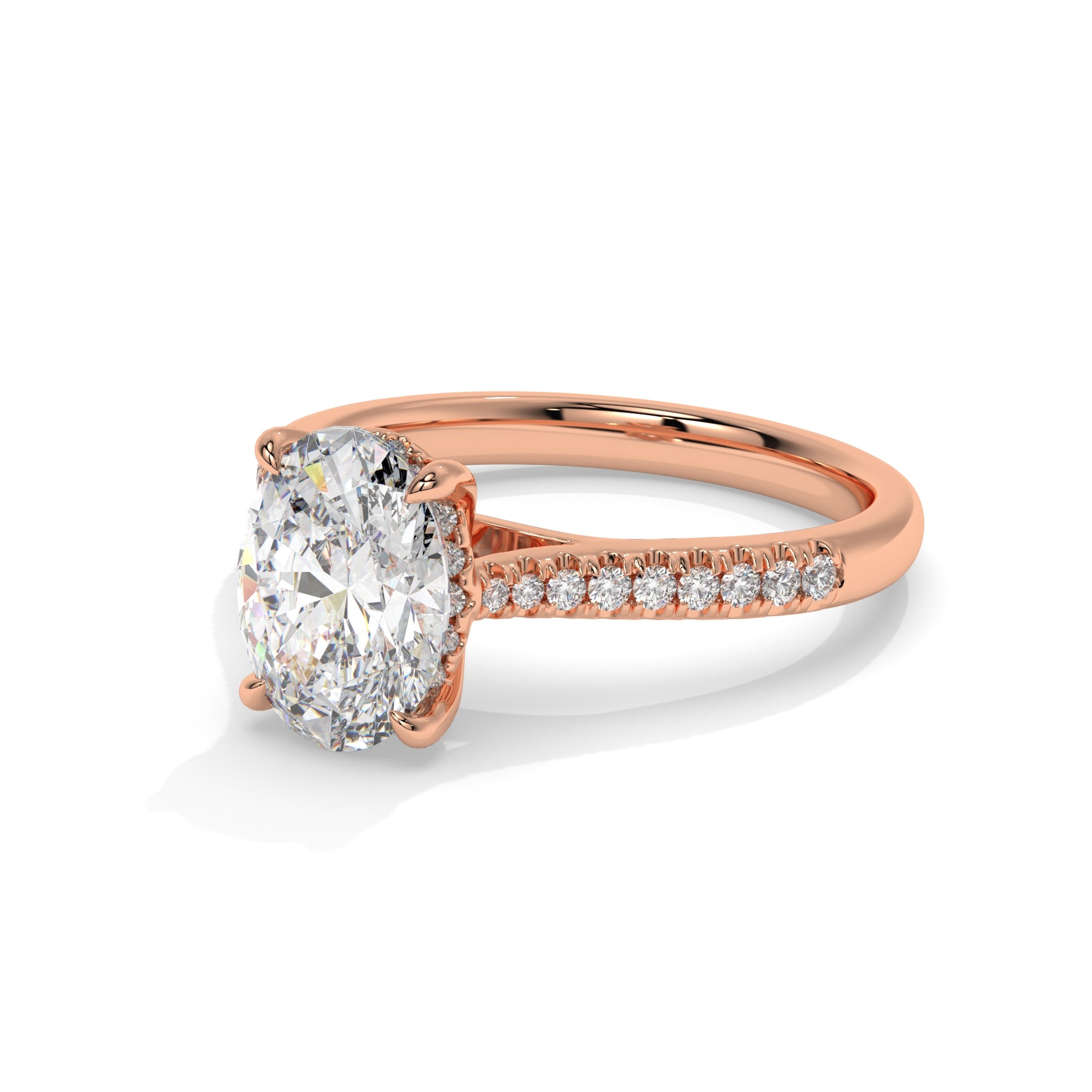14K Rose Gold - Oval