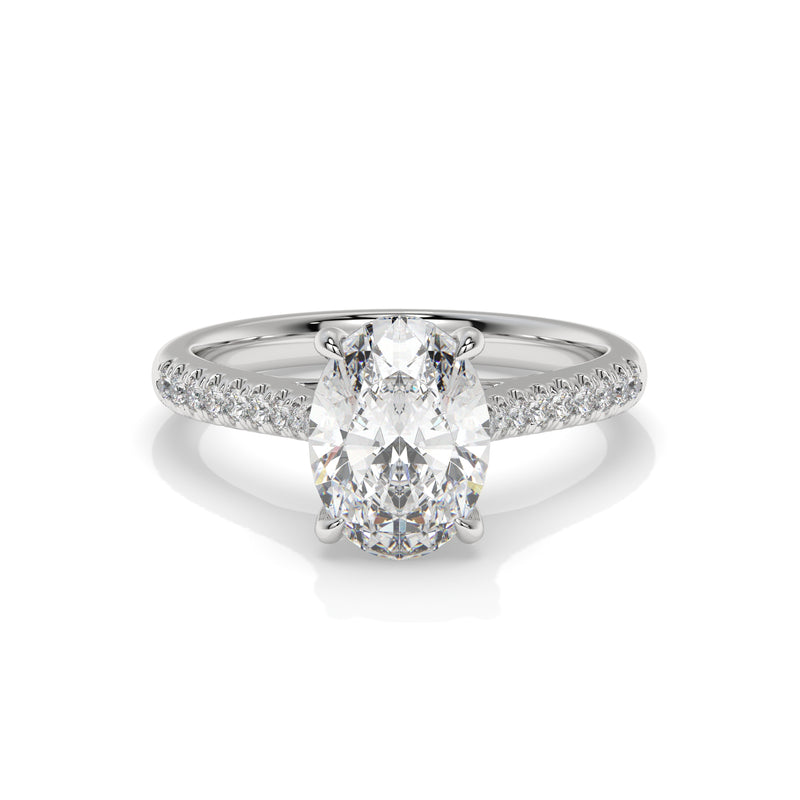14K White Gold - Oval