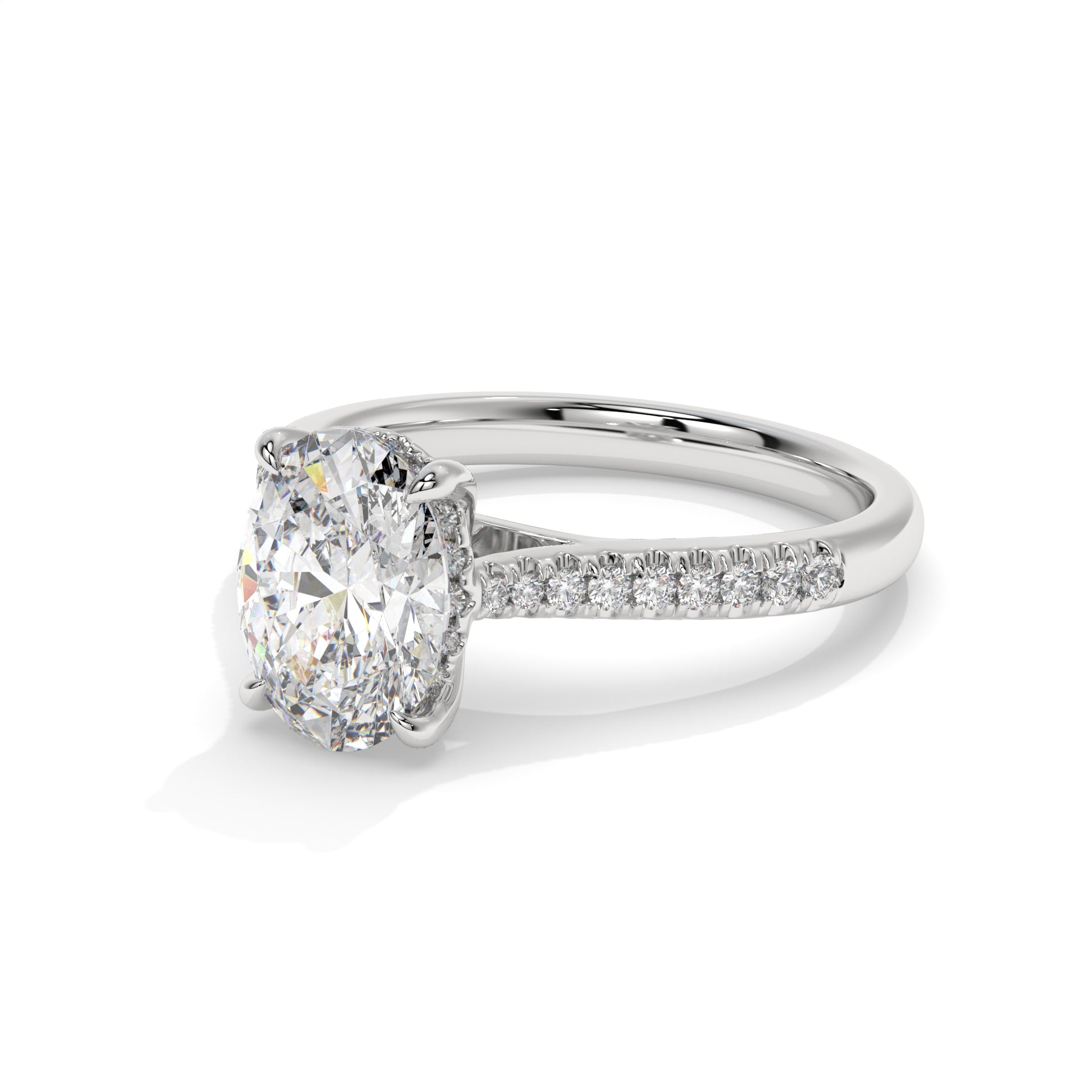 14K White Gold - Oval