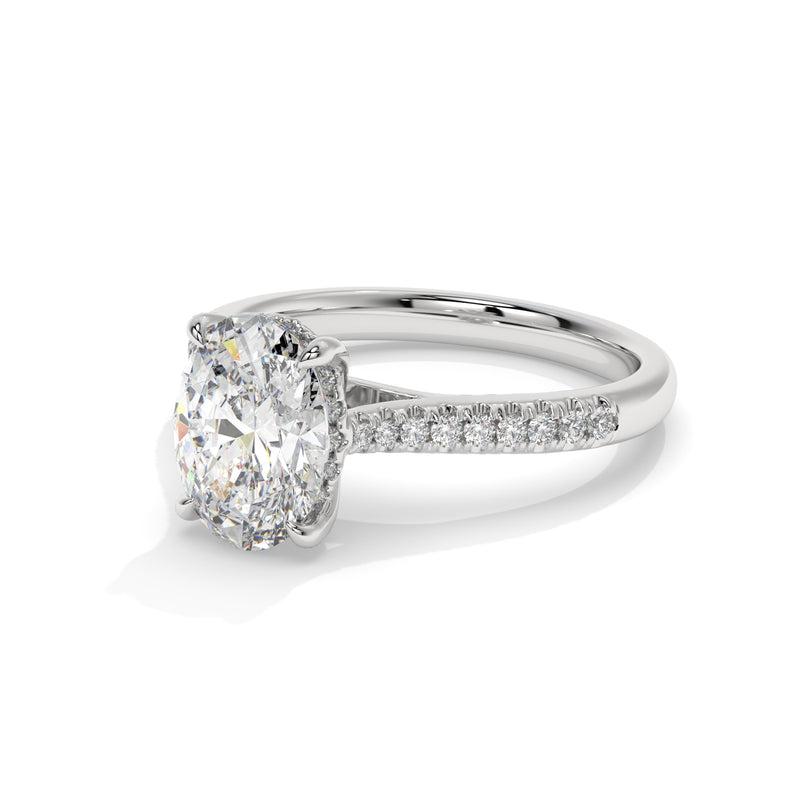 14K White Gold - Oval