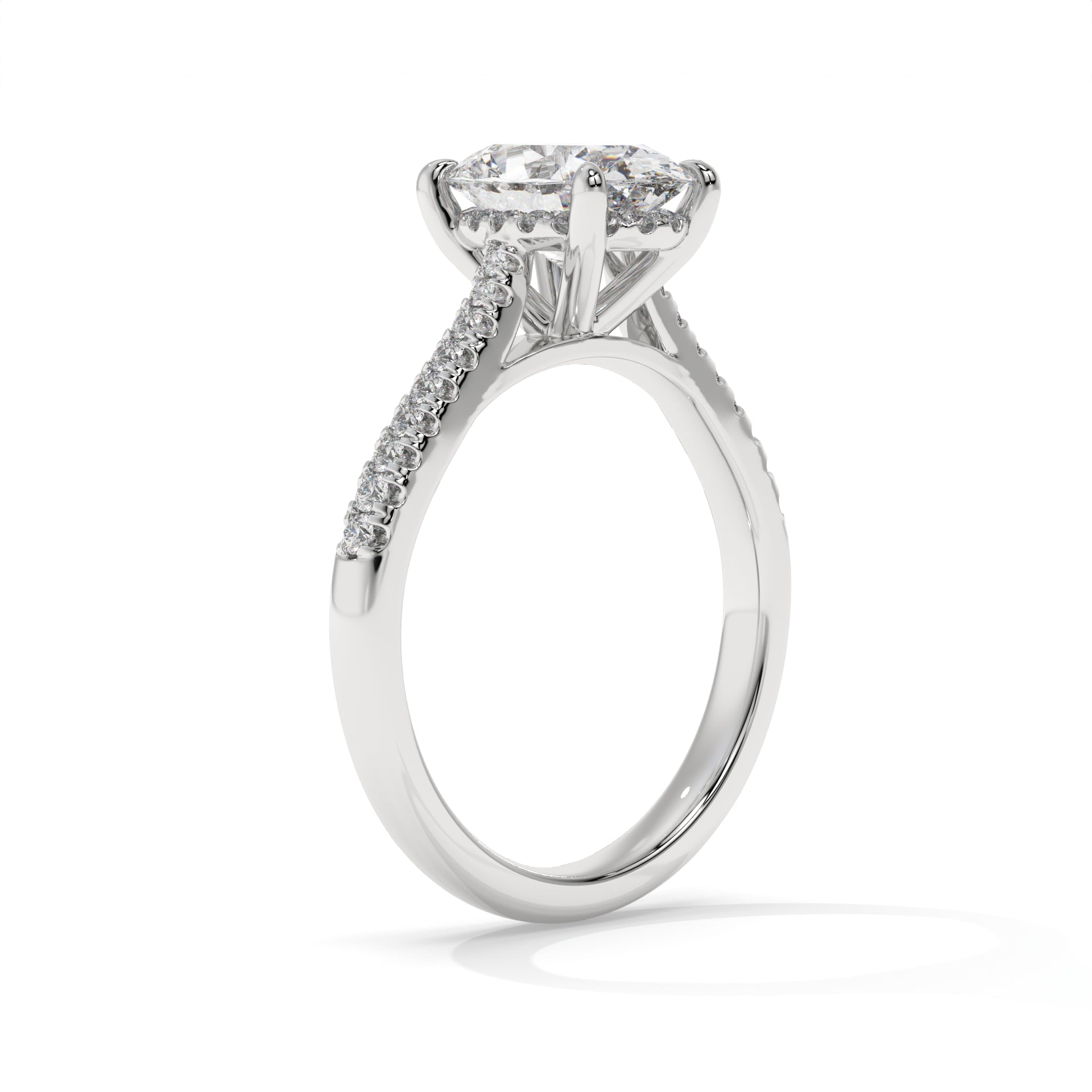 14K White Gold - Oval