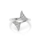 14K White Gold - Double Tail Pavé