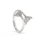 14K White Gold - Double Tail Pavé