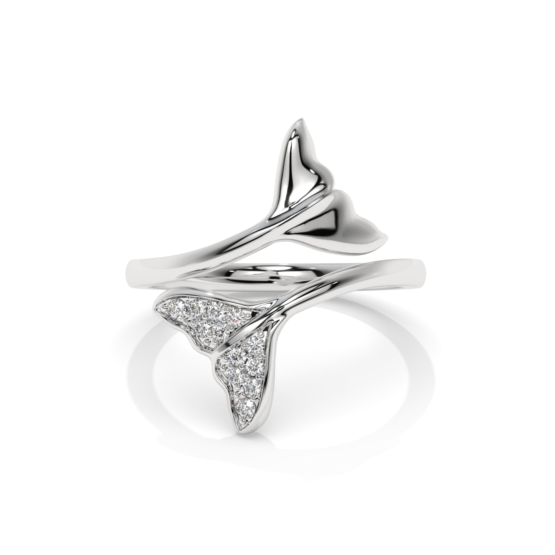 14K White Gold - Single Tail Pavé