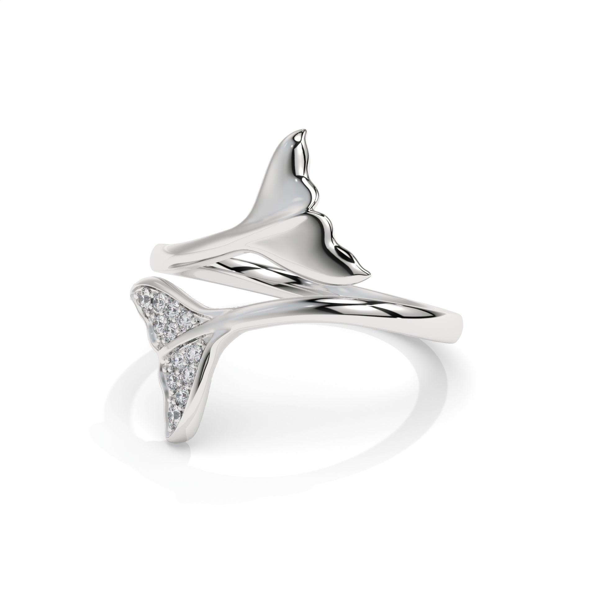 14K White Gold - Single Tail Pavé