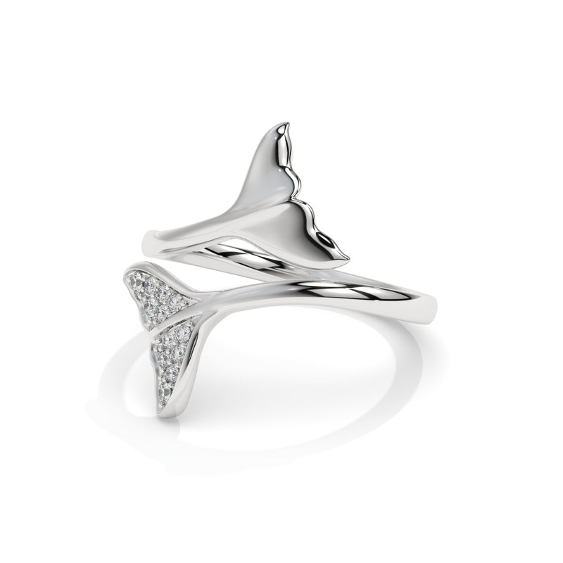 14K White Gold - Single Tail Pavé