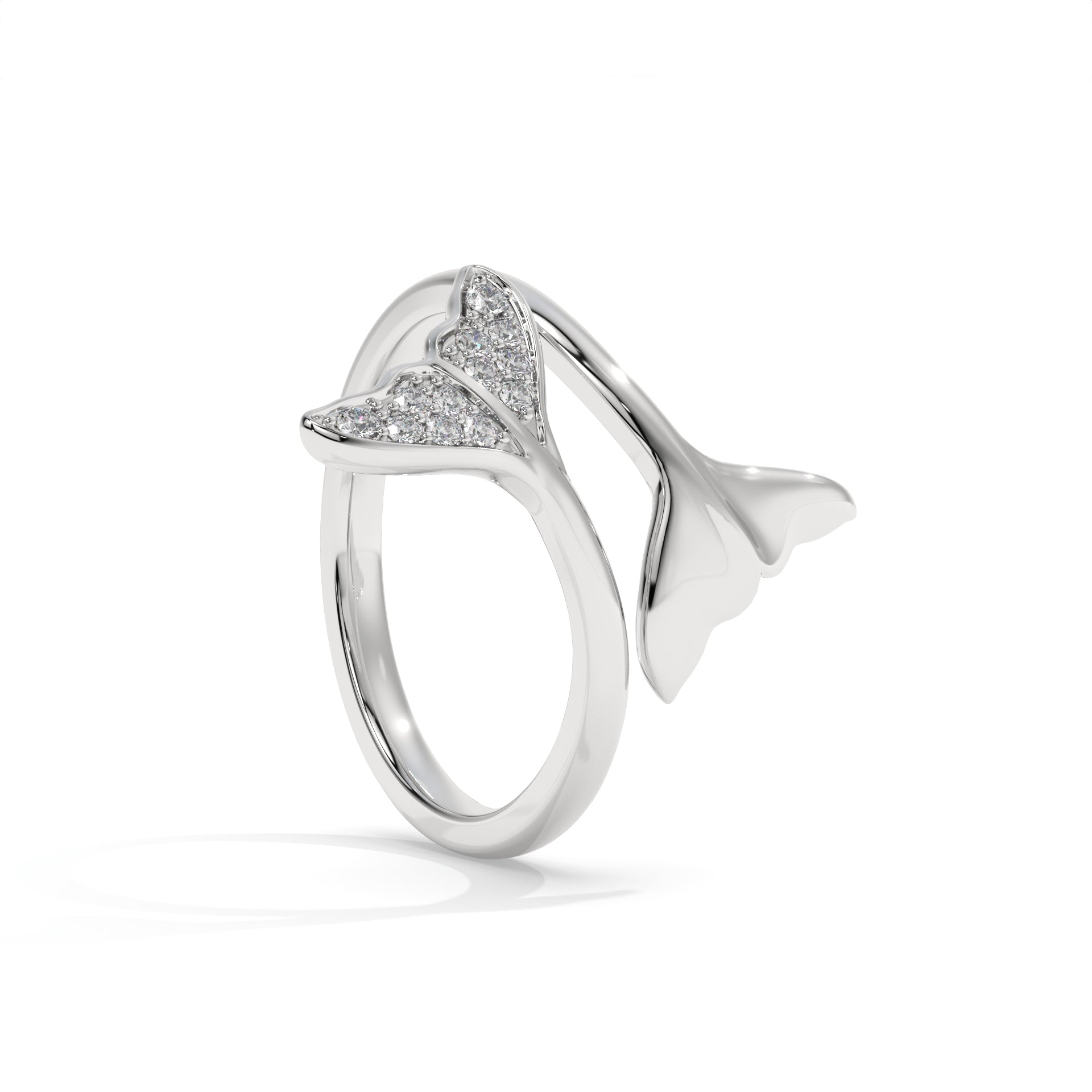 14K White Gold - Single Tail Pavé