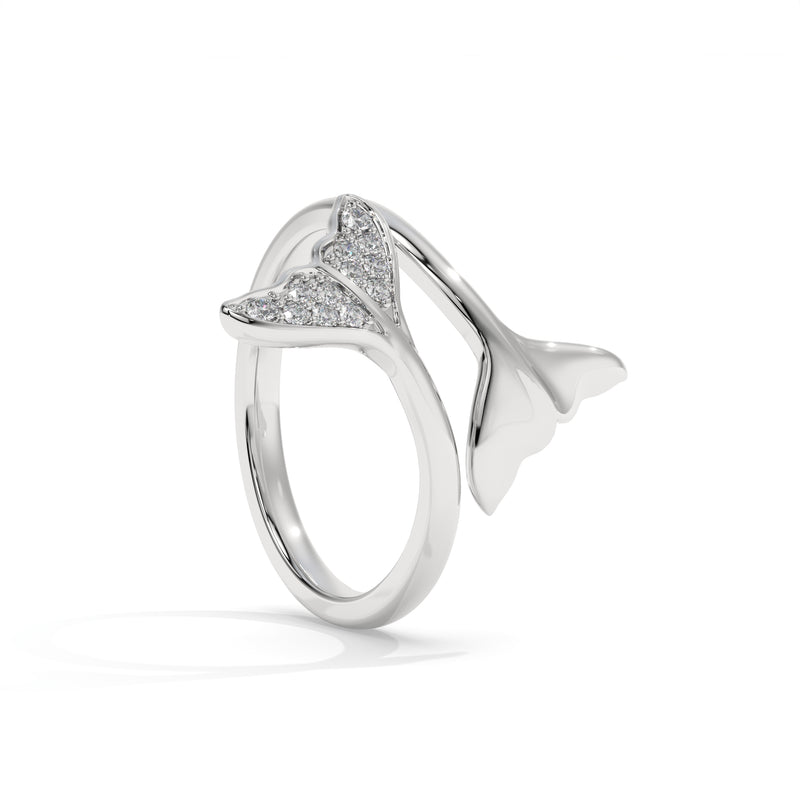 14K White Gold - Single Tail Pavé
